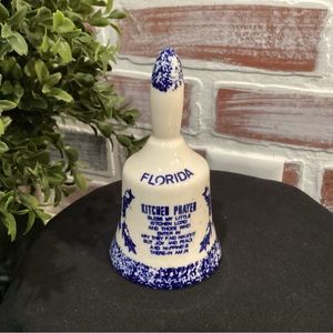 Vintage - Ceramic Porcelain Crafted Bell - Florida - Kitchen Prayer - Nice